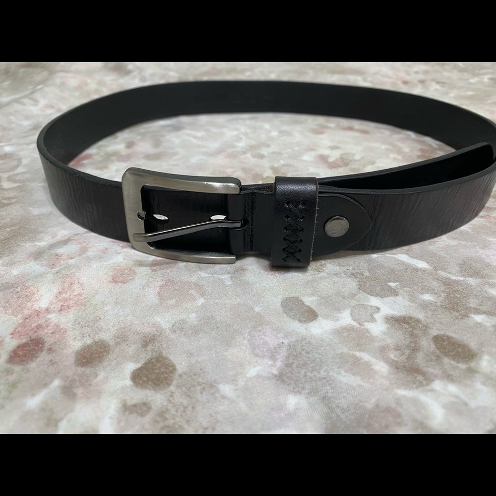 Genuine leather belt black size small